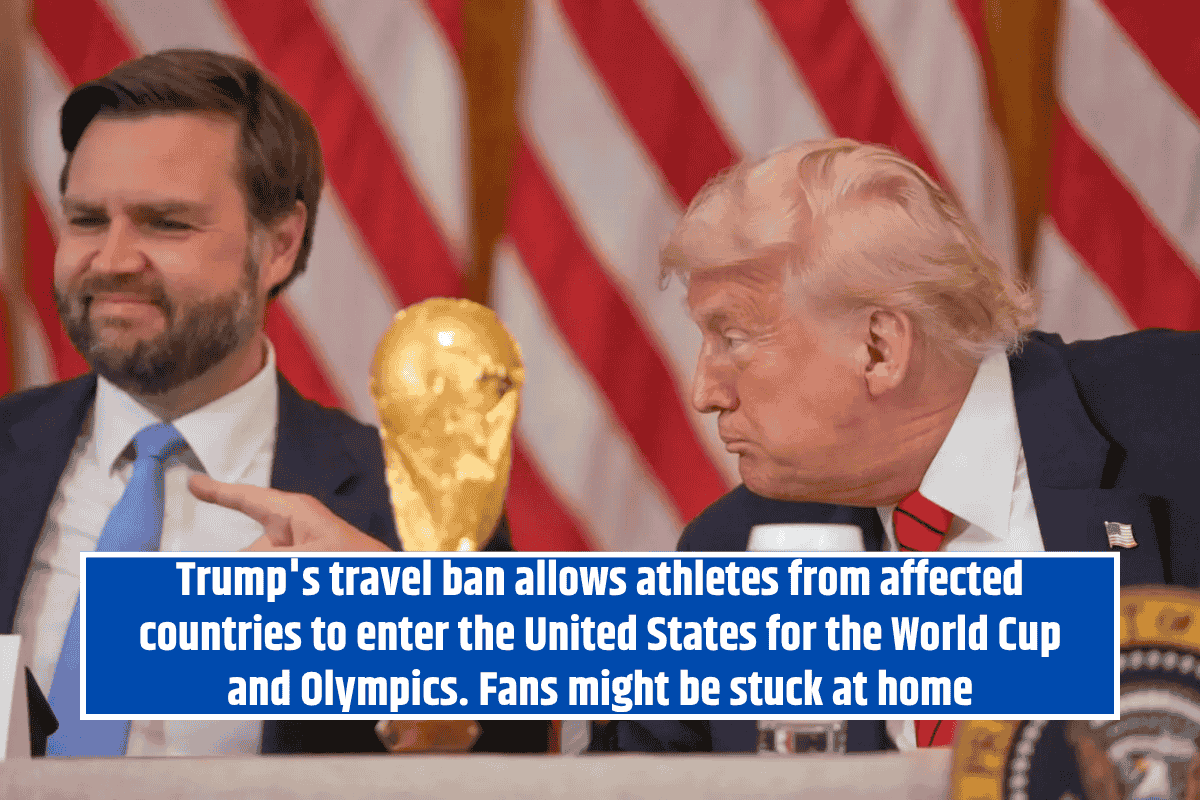 Trump's travel ban allows athletes from affected countries to enter the United States for the World Cup and Olympics. Fans might be stuck at home